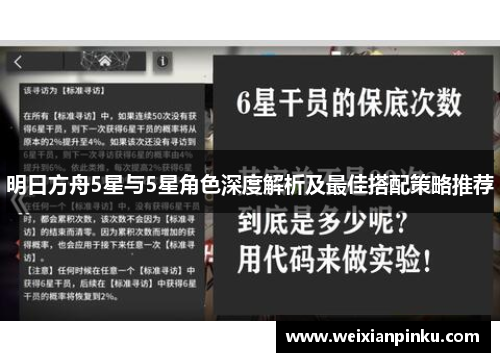 明日方舟5星与5星角色深度解析及最佳搭配策略推荐